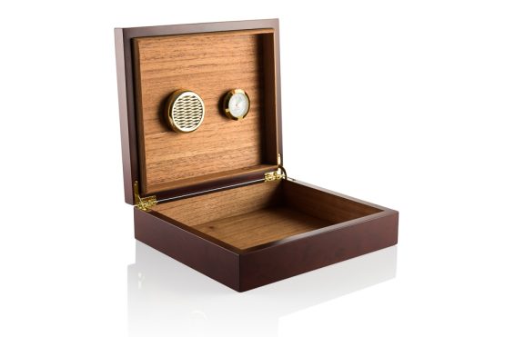 SIGARO Burl walnoot humidor geopend